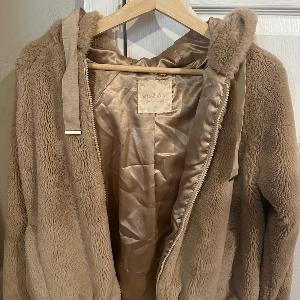 Tan ALTARD STATE Faux Fur Hooded Jacket